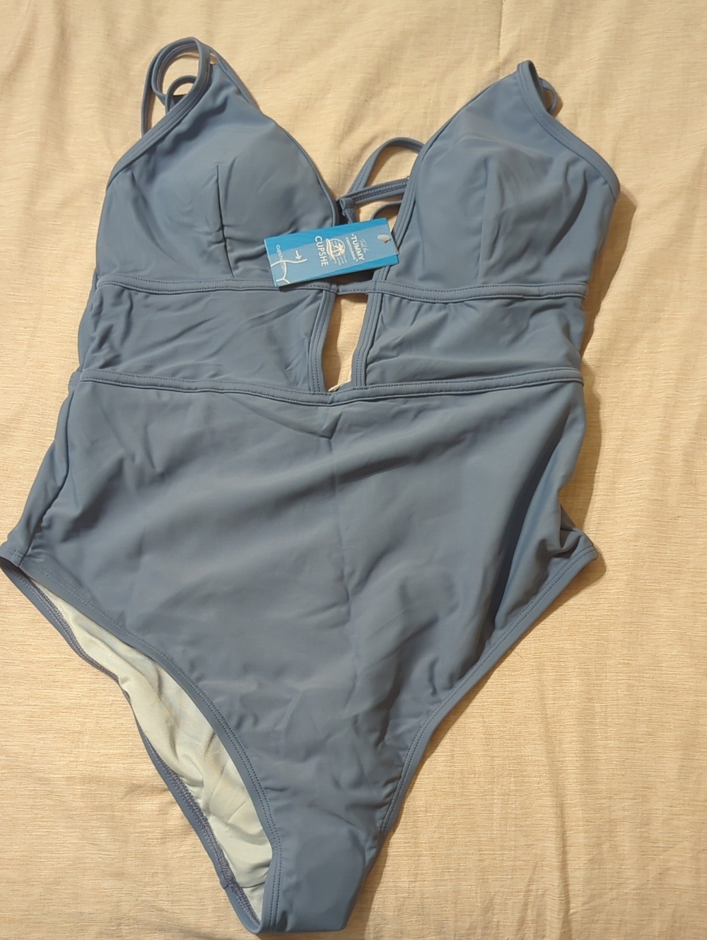 Cupshe Slate Blue One-Piece Swimsuit